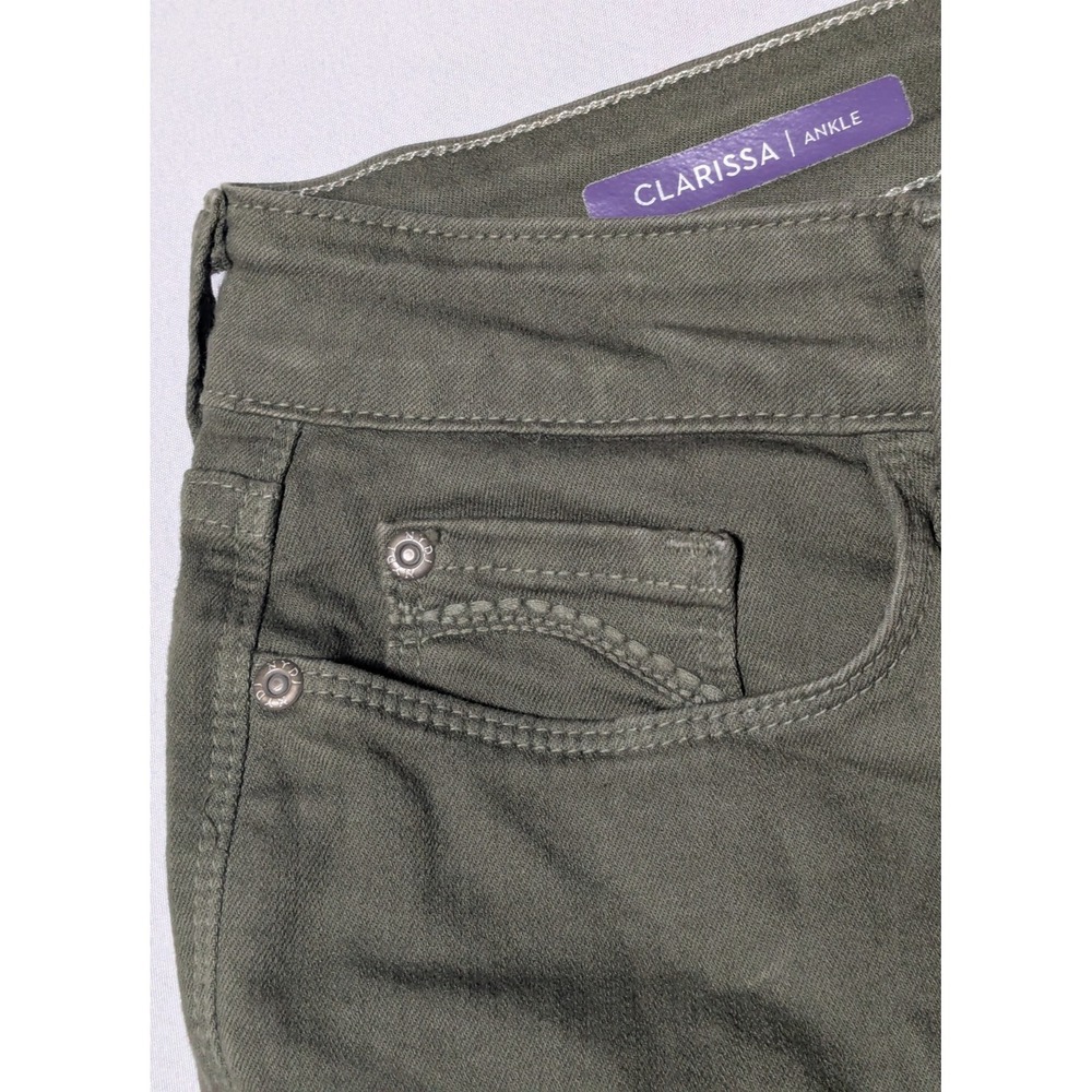 NYDJ Clarissa Ankle Jeans Lift Tuck Tech Green Stretch Denim - Women 10 - Picture 9 of 16
